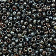 Miyuki rocailles Perlen 8/0 - Opaque picasso black 8-4511